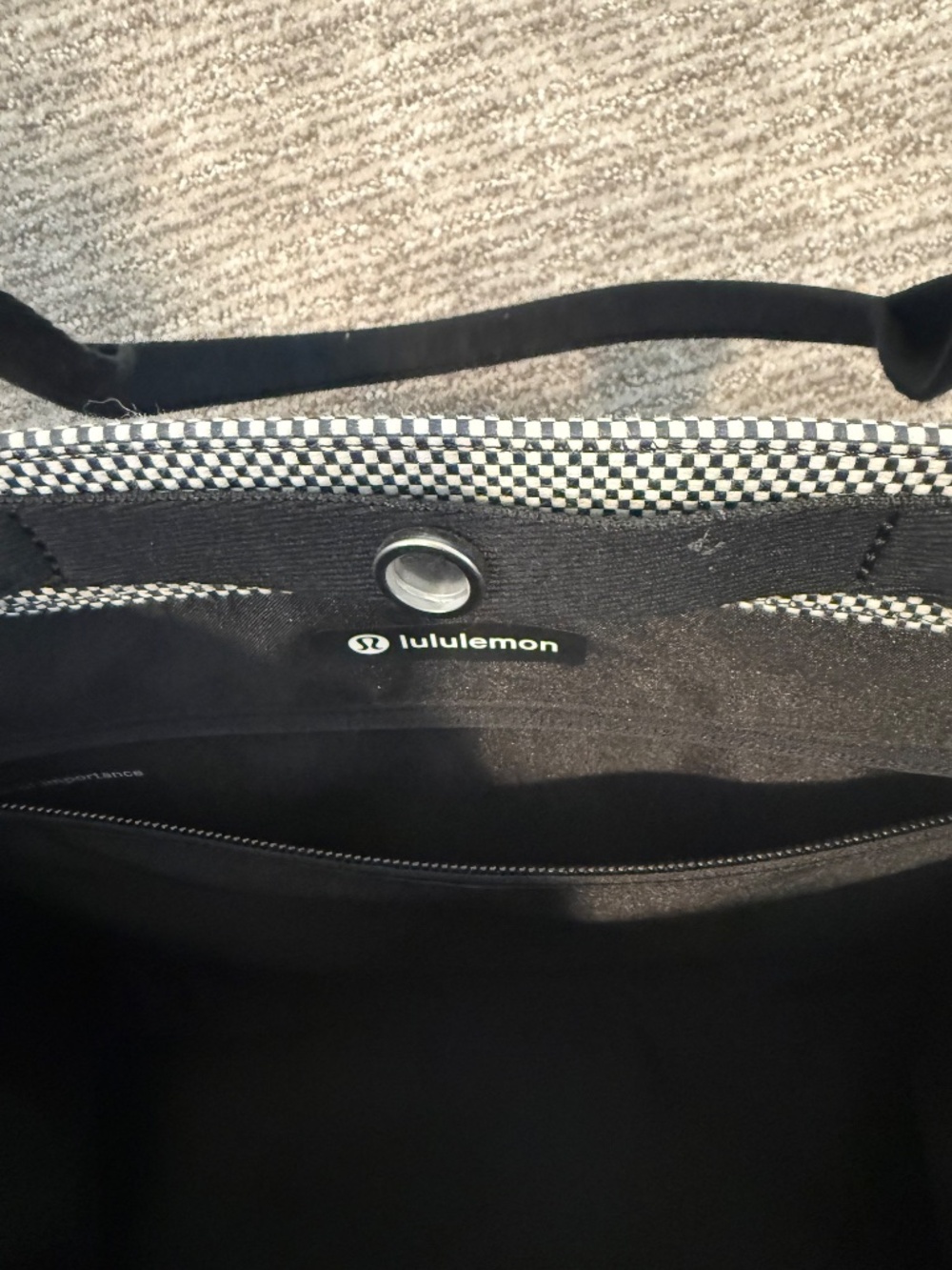 Lululemon Two‑Tone Canvas Tote Bag – Black & White - Picture 4 of 6